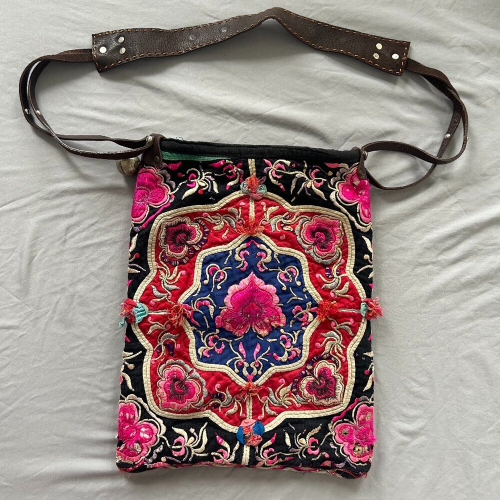 Boho Mandala Embroidered Tote Bag
